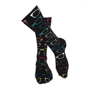Erkek Çoraplar Renkli Hipster Gözlükler Desen Yetişkin Çoraplar Günlük eşleşen sporlar için esneklik parlak renkler