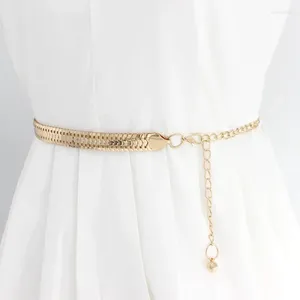 Belts Fashion Simple Chain Belt Women Lady High Waist Gold Waistband For Party Jewelry Dress Metal Designer