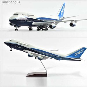 Aircraft Modle JASON TUTU 46cm Original Boeing 747 Plane Model Airplane Model Aircraft Model 1/160 Scale Diecast Resin Airplanes Planes W Light