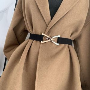 Belts Women Belt Elastic Leather Metal Female Buckle Waistband Girdle For Dress Overcoat Windbreaker Lady Waist323f