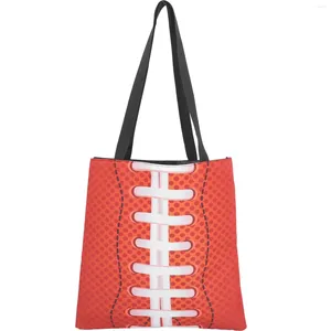 Sacos de armazenamento Super Eco-friendly Tote Bag Bins Rugby Impresso Goody Grande Telefone Celular Poliéster Esporte Jogo Tratar