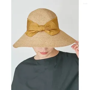 Basker EOS 2024 Sun Protection UV Straw Hat Bow Beach Foldbar Summer Shade Breattable Fisherman's High Quality Free Ship