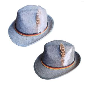 Berets Mens Fedora Hat Fancy Dress Classic Aesthetic Trilby Panama Winter Bowler For German Outdoor Events Beach Up