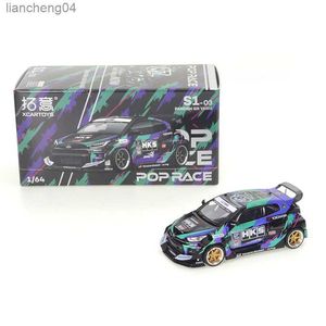 Diecast Model Cars XCARTOYS POPRACE 1/64 Toyota Yaris GR YARIS-HKS Car Alloy Toys Motor Vehicle Diecast Metal Model Kids Xmas Gift Toys for Boys