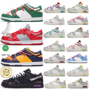 Lotto 48 49 50 ow x di 50 scarpe basse bianche e nere per uomo donna basse autentiche triple grigio blu Verde giallo sneakers serie scarpe ben e jerry taglia grande us13 us14 con scatola