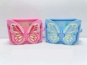 3D Butterfly odporne na wstrząsy słuchawki dla AirPods Pro2 3Gen 3 Airpod Pro 2 Uszy Masowe gwiazdy Flower Miękkie silikonowe strąki powietrzne 1 2 Gen Protector Cover Carabiner Bierek