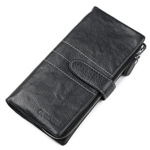 رمز 147 حقيبة من الجلد الجلود الأصلي محفظة Long Zipper Bag مع جيب العملة المعدنية وحاملي البطاقات امرأة عالية الجودة 2955