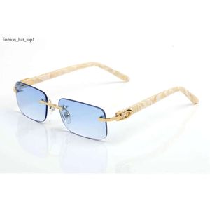 Brand Glasses Sunglasses Rimless Square Blue Lens Peach Heart Gold Hardware Polishing Craft Fashion Rectangle C Decorate Arm Buff Wooden Eyeglasses iced out