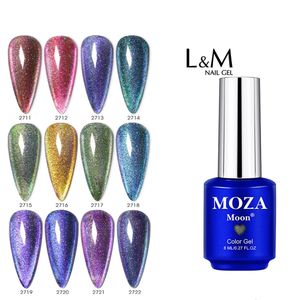 MOZA Chameleon Cat Eye Gel Polish Reflective Laser Flash Magneti Nail Polish UV LED Glitter Cat Eyes Gel Polish 8ml 240222