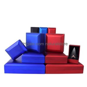 Caixas de jóias Brincos Anel Caixa de embalagem de jóias com LED iluminado para proposta de noivado Jewerly Gift Drop Delivery Pack DHPJX