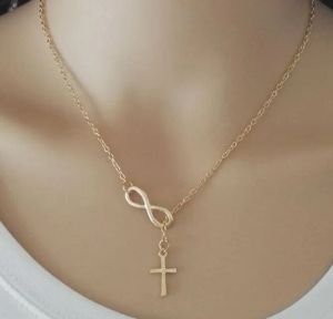 Infinity Cross Pendant Necklaces Wedding Party Event 925 Silver Plated Chain Elegant Jewelry For Women Ladies Gift 2024224