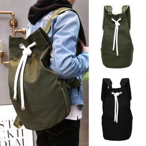 Multifunction Men Drawstring Canvas Large Capacity Backpack Bucket Shoulder Bag For Travel Teenager Basketball Bags Fashion212b