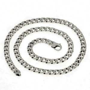 100% solid S925 Srebrne srebrne łańcuchy Miami Cuban Naszyjnik do męskiej damskiej blokady biżuterii 7 mm 50 55 60cm zbiornika łańcuch zapisu x050233s