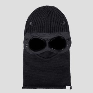 Berretto in lana merino extra fine passamontagna berretto lavorato a maglia cappello da esterno mantiene il calore cappuccio frangivento berretto da uomo berretto con teschio nero ONESIZE287q