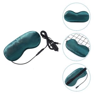 USB Moxa Eye Mask Heated Massager Temp Control Sleep Electric Warm Silk Blindfold Travel 240223
