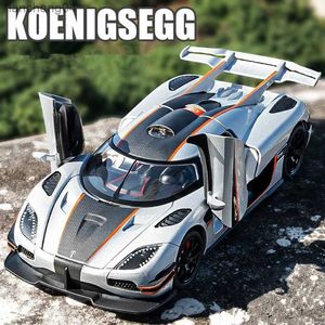 Diecast Model Cars 1 24 Koenigsegg ONE 1 Alloy Sports Car Model Diecast Metal Super Car Vehicle Model Simulação Som e Luz Brinquedo Infantil Presente