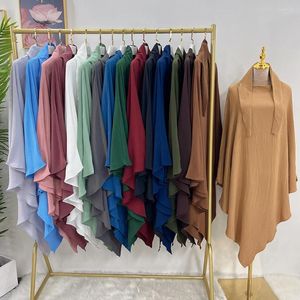 Abbigliamento etnico Eid Preghiera Indumento Hijab Lungo Khimar Turbante Ramdan Foulard musulmano Donna One Piece Jubha Hijab islamico Musulman Dejellab