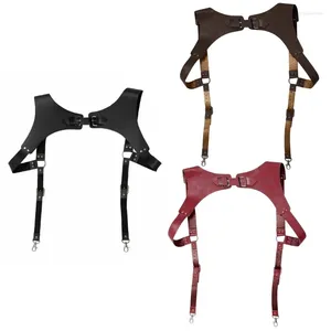 Belts Faux Leathers Suspenders For Men Adjustable Suspender With 2 Metal Clips Groomsmen Gift Wedding Costume Drop