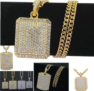 2017 Mens Hip Hop Chain Fashion Jewelry Full Rhinestone Pendant Halsband Guldfyllda Hiphop Zodiac Jewelry Men Cuban Chain Neckla3543127