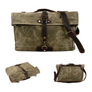 Bolsa de lona de cera à prova d'água para ciclismo, bolsa retrô mensageiro casual para motocicleta, bolsa de ombro para homens e mulheres, pacote lateral pobre, bolsa 271k