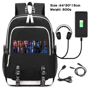 Mochila dos desenhos animados riverdale lado sul serpentes lona mochila de carregamento usb fone de ouvido adolescente viagem saco do portátil estudante zíper mochila