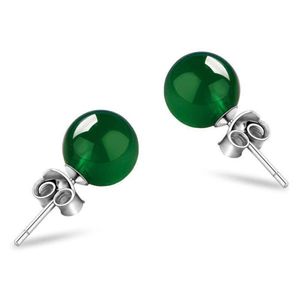 Stud 2023 Stud Natural Agat Stone Beads Studs for Women 6 mm 8 mm luksusowe okrągłe kolczyki z koralikami