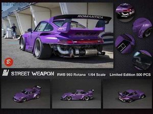 Diecast Model Cars Street Warrior 1 64 RWB 993 ROTANA GT WING / Podwójne skrzydło Purple Diecast Model Car