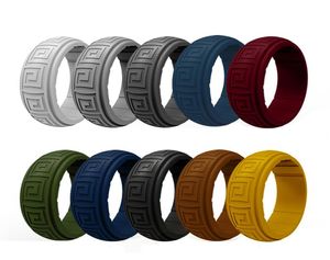 10 -PACK Modna najnowszy styl Pierścień silikonowy 10 kolorów Grupa gumowe opaski weselne Men039s Sport Wear8080359