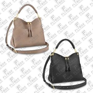 M45522 Maida Hobo Desinger Bag Women Lady Canvas منقوش من جلد العجل الأصلي مضغوط على حقيبة اليد العليا مقبض حزام الكتف T2911