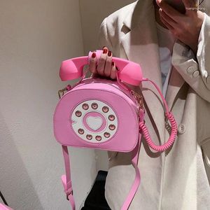 Borse da sera Borsa da donna di lusso 2024 Forma di telefono Sella Moda Borsa a tracolla per cartoni animati Divertente regalo di San Valentino