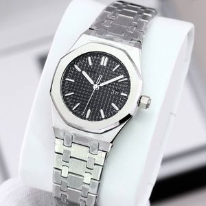 Women's watch luxury fashion 34mm silver stainless steel dial quartz movement bow buckle