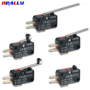 Smart Home Control 5PCS V-1C25 Series Stroke Limit Microwave Oven Door Micro Switch Hinge Roller Lever Momentary Snap Action 15A 250VAC