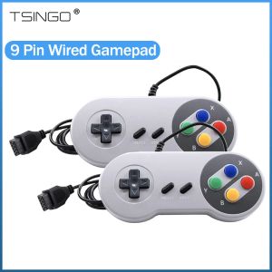 GamePads Tsingo Retro Classic 9Pin Wired Controller Plug and Play TV Video Game Console för Nintendo NES Game Controller 150cm Gamepad