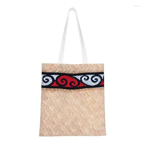 Borse per la spesa Stampa di moda NZ Maoris Kete tradizionale e borsa di design Borsa a spalla in tela riciclata Shopper Zelanda