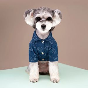 Winter Warm Pet Denim Shirt for Small Medium Dogs Cats Jacket Puppy Clothes French Bulldog Chihuahua Poodle Costume Supplies 240220