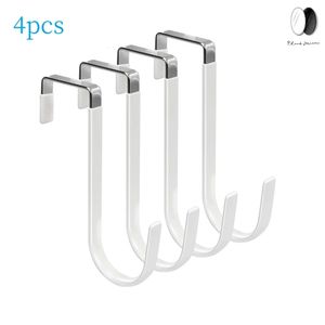 4PCS Rubbe Towel and Coats Hangers Nonstick and Non-punching Over the Door Hooks Bathroom Bedroom Kitchen Hanging Organizer 240220