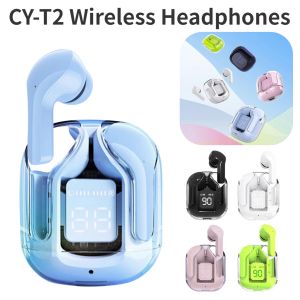 Headphone/Headset Wireless Headset Transparent Earphones LED Power Digital Display Stereo Sound Bluetoothcompatible 5.3 for Music Gaming Sports