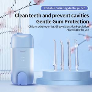 Przenośna doustna doustna do ładowania woda Flosser Dental Water Jet Ząb Czyszczenie zębów Inteligentna Punch 200 ml Telescopic Water Tank 240219