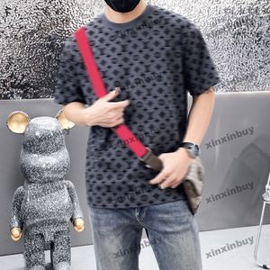 Xinxinbuy Men Designer Tee T Shirt 2024 Flocking Letter Printing 1854 Kortärmad bomull Kvinnor Blue Black White Green Khaki M-2XL