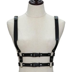 Cinture Imbracatura in pelle fatta a mano da donna Punk Goth Petto regolabile Lingerie Gotico Reggicalze Crop Top2265