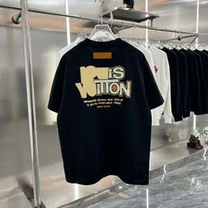 サマーメンズデザイナーTシャツカジュアルマンレット付きレタープリント半袖