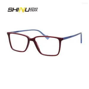 Montature per occhiali da sole Occhiali quadrati Moda Occhiali da vista con montatura in acetato ultra sottile Donna Uomo Occhiali con lenti trasparenti Occhiali ottici SH044