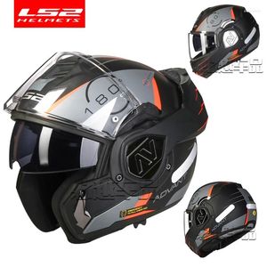 Motorcykelhjälmar LS2 FF906 Fördel full ansikte Vänd modulär dubbel visirhjälm Inbyggd lins ECE Capacete Casque Casco Moto