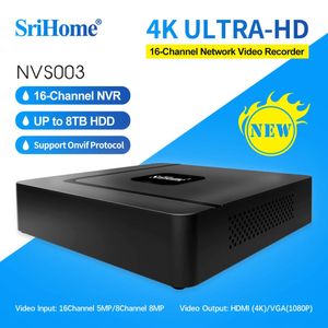 Srihome NVS003 16CH 4K UHD POE NVR H265 Videoregistratore di rete Protezione di sicurezza Sorveglianza 8T HDD CCTV Wifi IP Cam System 240219