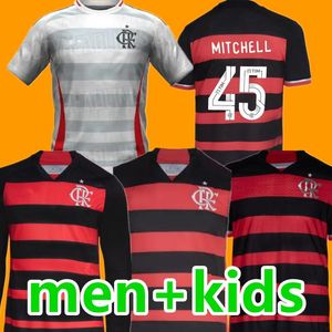 24/25 Flamengo camisas de futebol 2024 2025 camisas de futebol homens conjuntos crianças kit fãs jogador versão PEDRO DIEGO LORRAN THIAGO GERSON GABI mulheres camisa de futebol manga longa