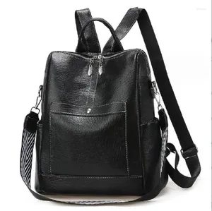 Sacos escolares de alta qualidade mochila de couro mulheres vintage ombro multifuncional viagem para meninas bagpack