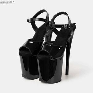 Scarpe eleganti LAIJIANJINXIA Nuova moda sexy scarpe da ballo pole estate 20 cm PVC sandali donna sottili tacchi alti cinturino con fibbia taglia 34-46L2402