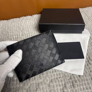 Luxury Designer Men's Business äkta läderplånbok Dollar Clip ID Case Casual Högkvalitativ läder Kvinnmyntmynt Purse Små plånböcker med små storlekar kommer med låda