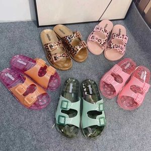 Slippers Summer inventory Melissas adult girls new jelly shoes 11 color womens square buckle slider womens casual beach shoes sandals J240224