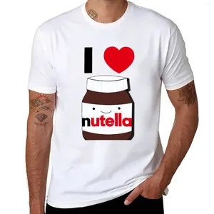 Men's Polos I Love Nutella T-Shirt Custom T Shirt Boys Animal Print Blouse Mens Graphic T-shirts Anime